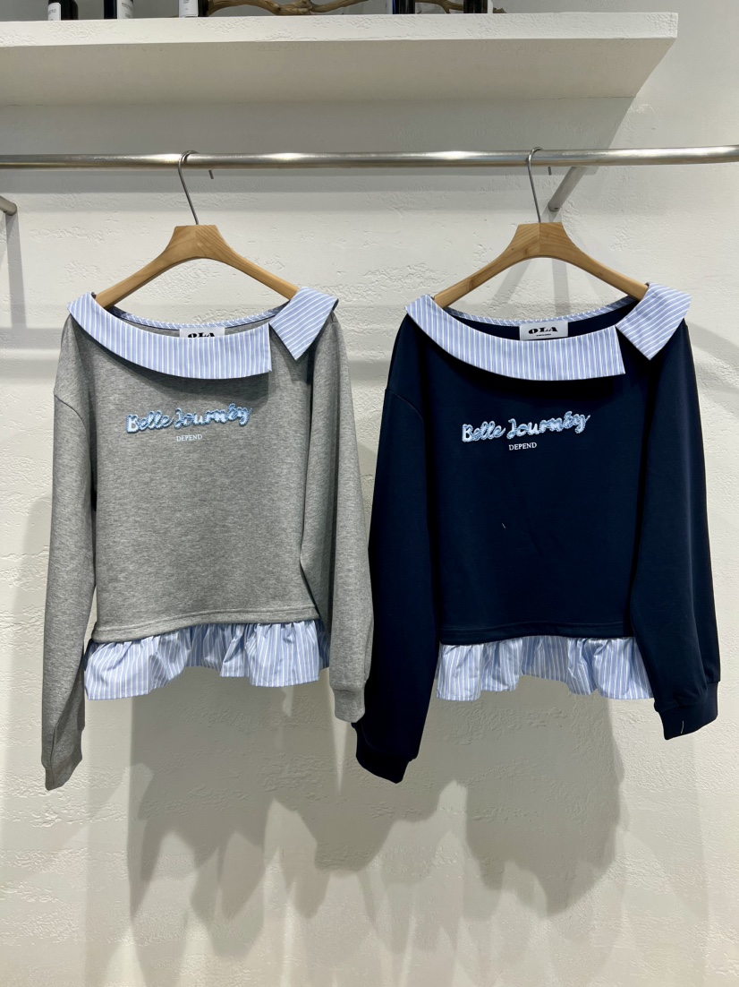 OLA韓國直郵實拍女士新品時尚人氣推薦休閑26春夏衛衣假兩件mellor/OLA衛衣