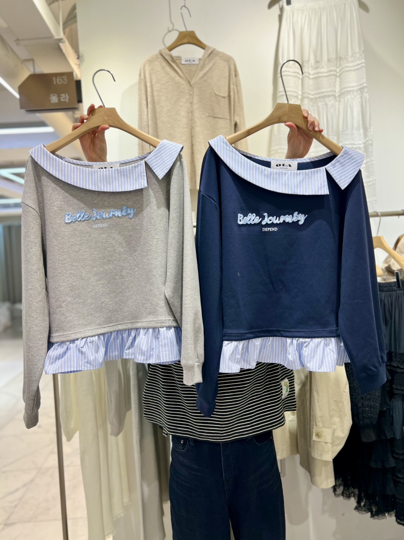 OLA韓國直郵實拍女士新品時尚人氣推薦休閑26春夏衛衣假兩件mellor/OLA衛衣