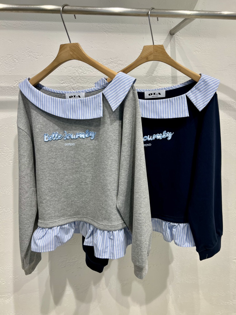 OLA韓國直郵實拍女士新品時尚人氣推薦休閑26春夏衛衣假兩件mellor/OLA衛衣