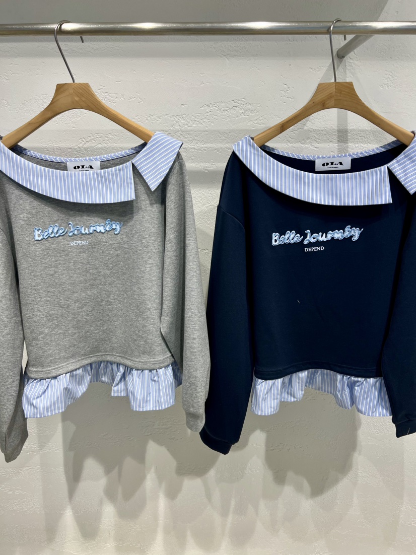 OLA韓國直郵實拍女士新品時尚人氣推薦休閑26春夏衛衣假兩件mellor/OLA衛衣