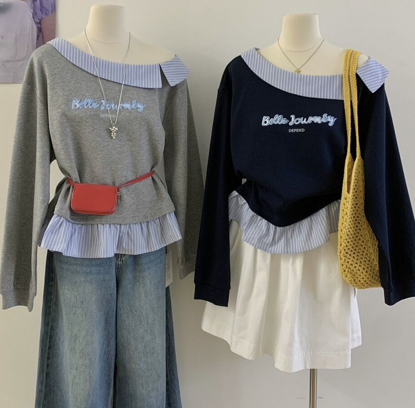 OLA韓國直郵實拍女士新品時尚人氣推薦休閑26春夏衛衣假兩件mellor/OLA衛衣