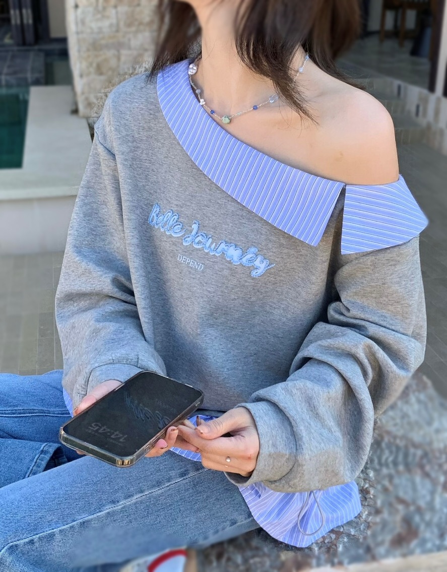 OLA韓國直郵實拍女士新品時尚人氣推薦休閑26春夏衛衣假兩件mellor/OLA衛衣