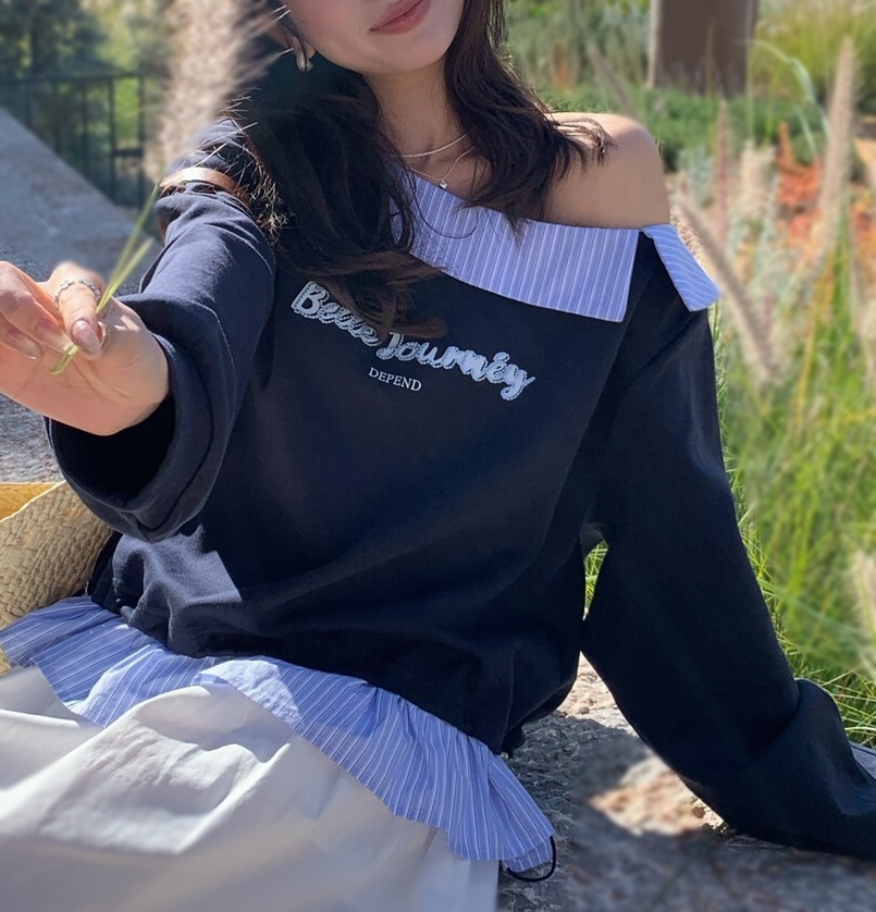 OLA韓國直郵實拍女士新品時尚人氣推薦休閑26春夏衛衣假兩件mellor/OLA衛衣