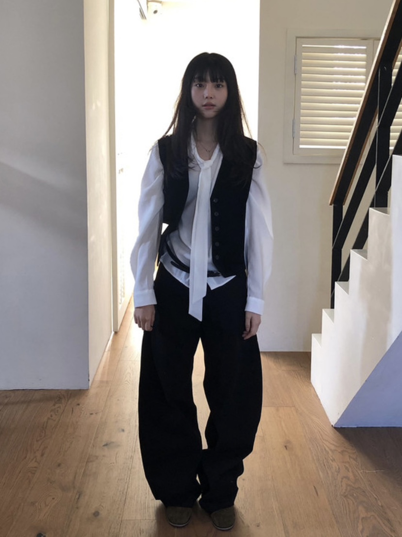 WOOD韓國代購女士新款26春夏熱賣人氣時尚推薦休閑馬甲麂皮WOOD馬甲