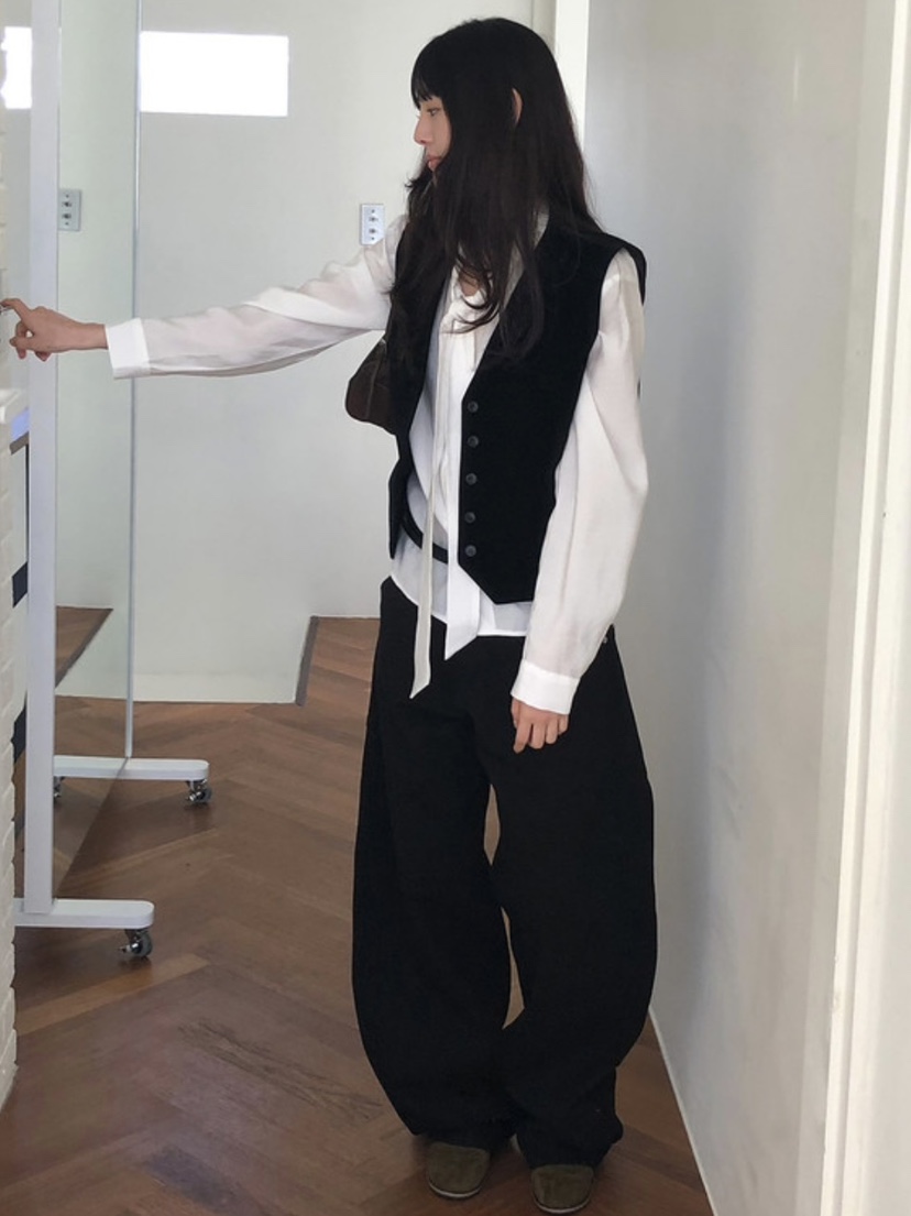 WOOD韓國代購女士新款26春夏熱賣人氣時尚推薦休閑馬甲麂皮WOOD馬甲