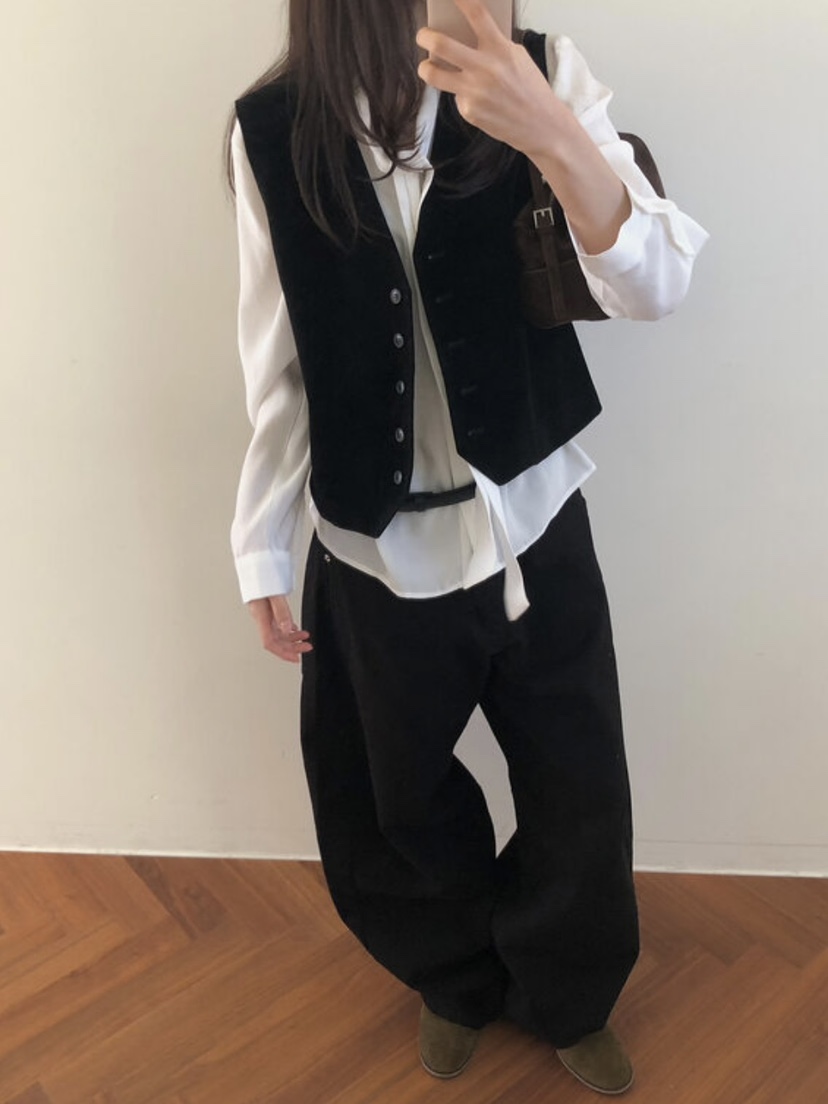 WOOD韓國代購女士新款26春夏熱賣人氣時尚推薦休閑馬甲麂皮WOOD馬甲