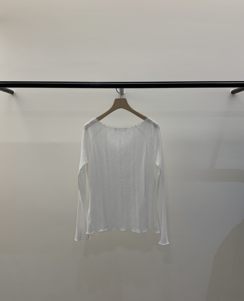 LA CREME韓國直郵實拍女士新品職業26春夏休閑長袖T恤蕾絲LA CREME長袖T恤