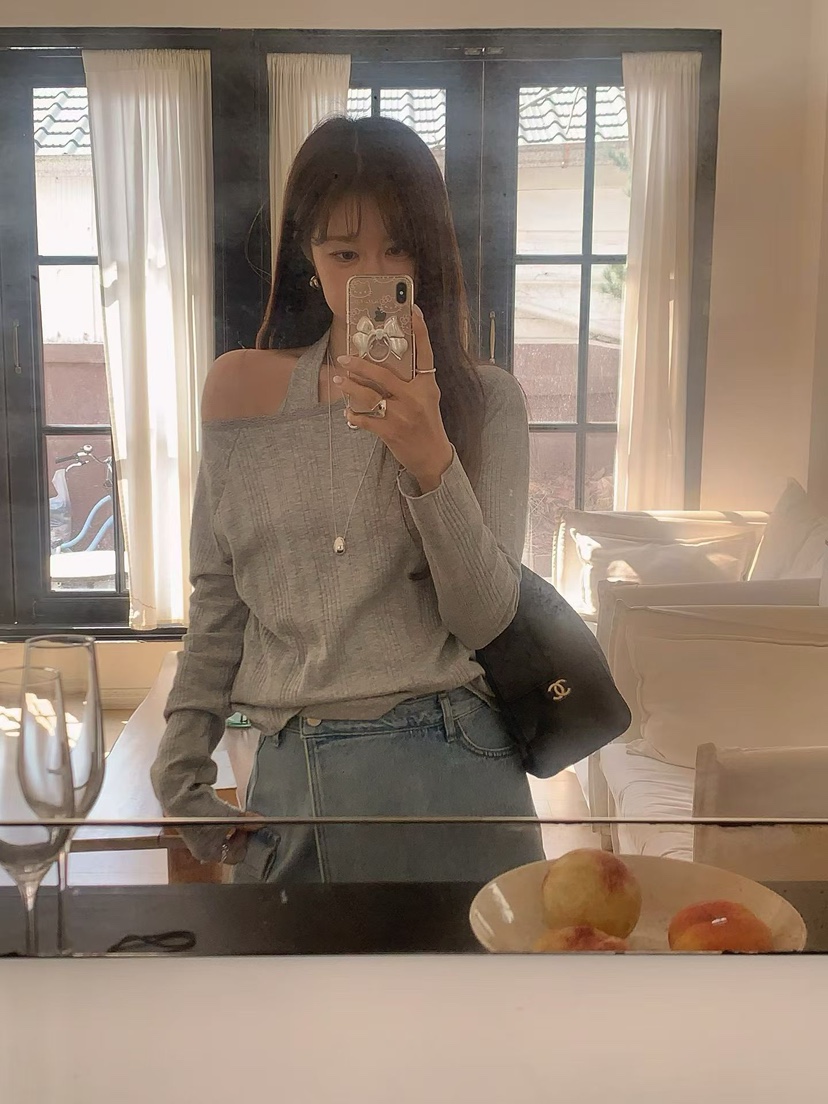 LA CREME韓國直郵實拍女士新品職業26春夏休閑長袖T恤蕾絲LA CREME長袖T恤