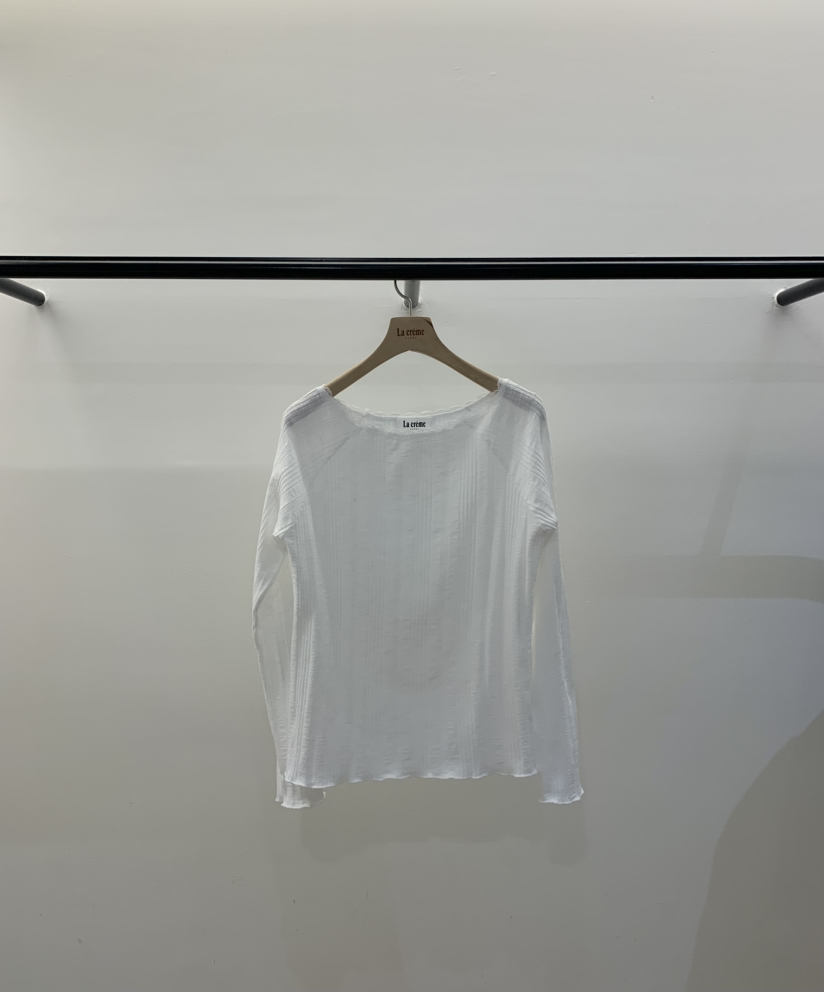 LA CREME韓國直郵實拍女士新品職業26春夏休閑長袖T恤蕾絲LA CREME長袖T恤圖色1