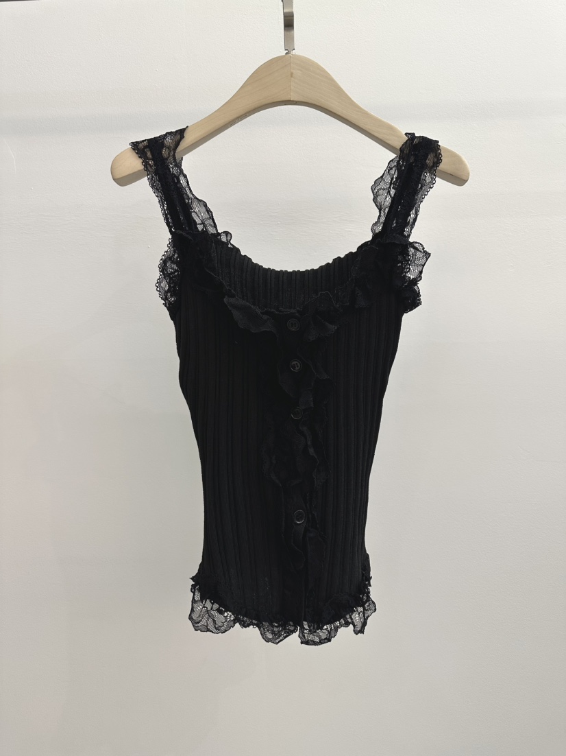 JENNY 1976韓國代購女裝新款休閑熱賣吊帶背心荷葉邊蕾絲JENNY 1976吊帶/背心圖色3