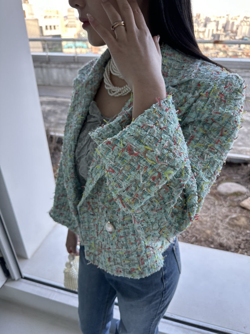 JENNY 1976韓國直郵女士新品26春夏時尚推薦熱賣夾克粗花呢JENNY 1976夾克