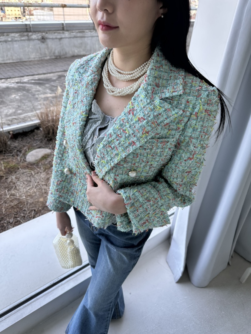 JENNY 1976韓國直郵女士新品26春夏時尚推薦熱賣夾克粗花呢JENNY 1976夾克