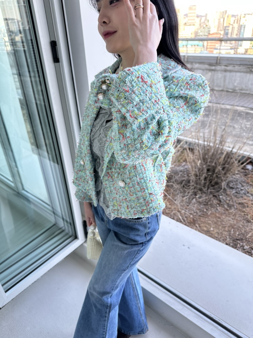 JENNY 1976韓國直郵女士新品26春夏時尚推薦熱賣夾克粗花呢JENNY 1976夾克