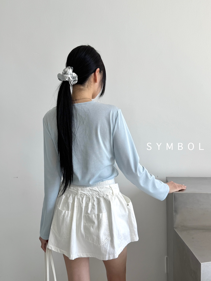 SYMBOL韓國東大門直郵女裝新款26春夏人氣職業長袖T恤蕾絲SYMBOL長袖T恤