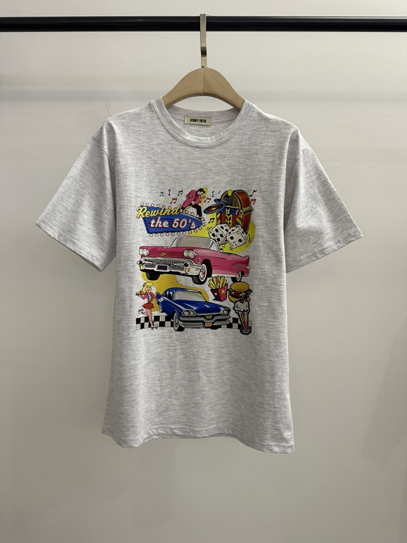 JENNY 1976韓國東大門直郵女士新款26春夏休閑職業熱賣T恤JENNY 1976T恤圖色1