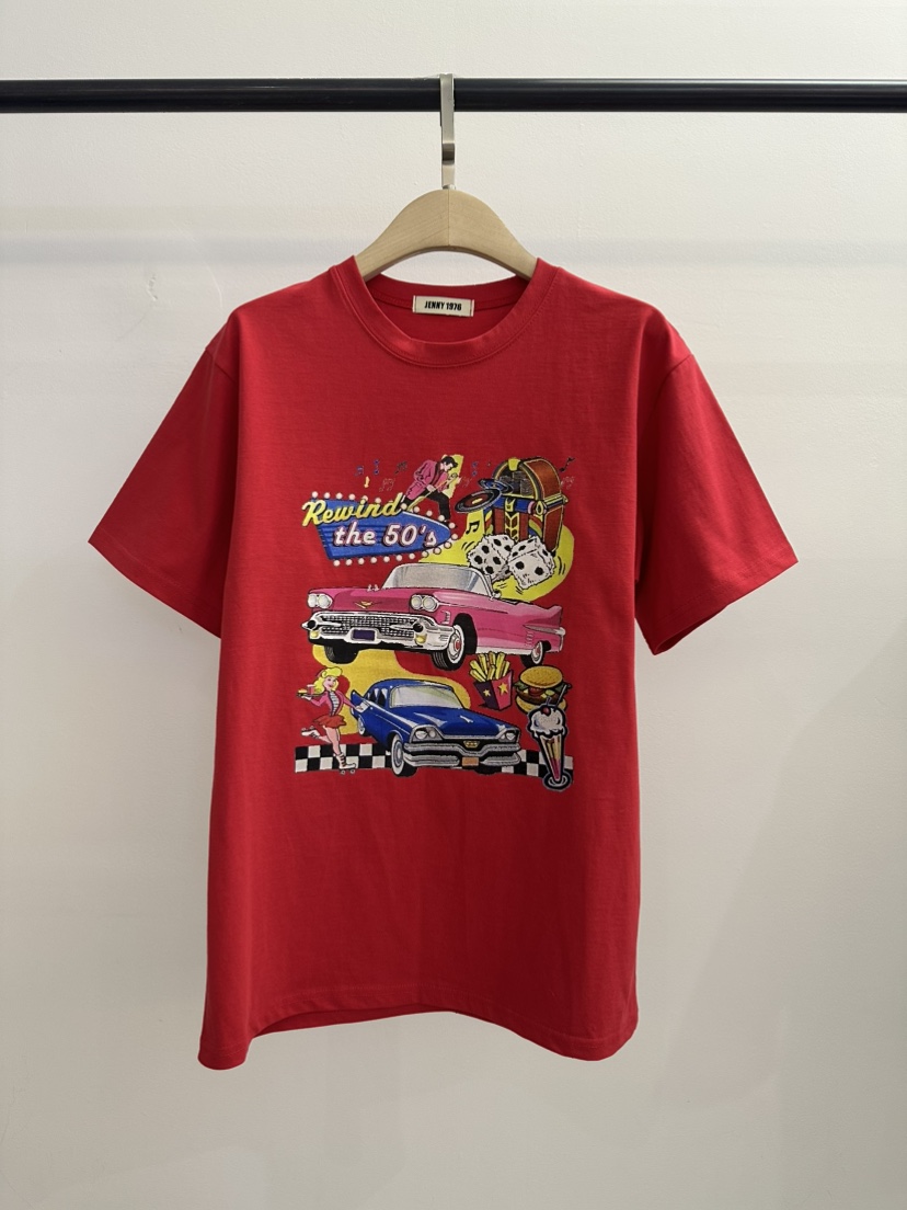 JENNY 1976韓國東大門直郵女士新款26春夏休閑職業熱賣T恤JENNY 1976T恤圖色2