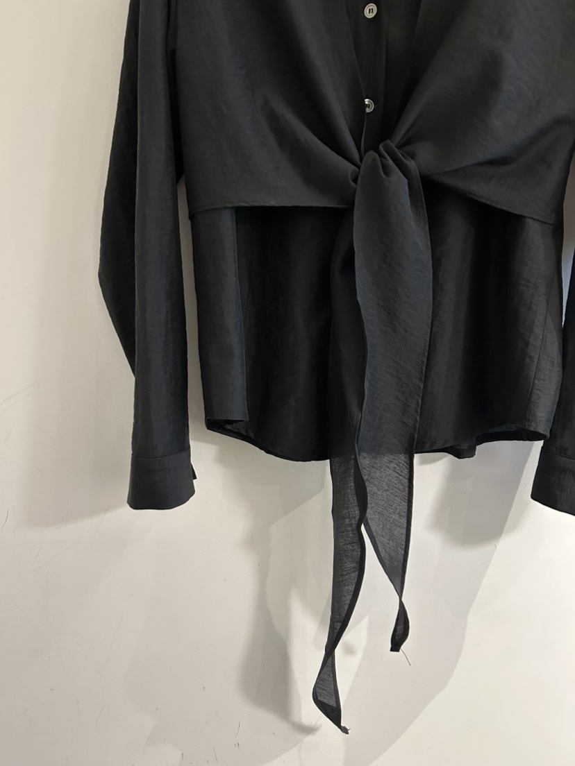 NOTICE韓國東大門直郵女裝新品26春夏人氣襯衫蕾絲衫系帶NOTICE襯衫/蕾絲衫