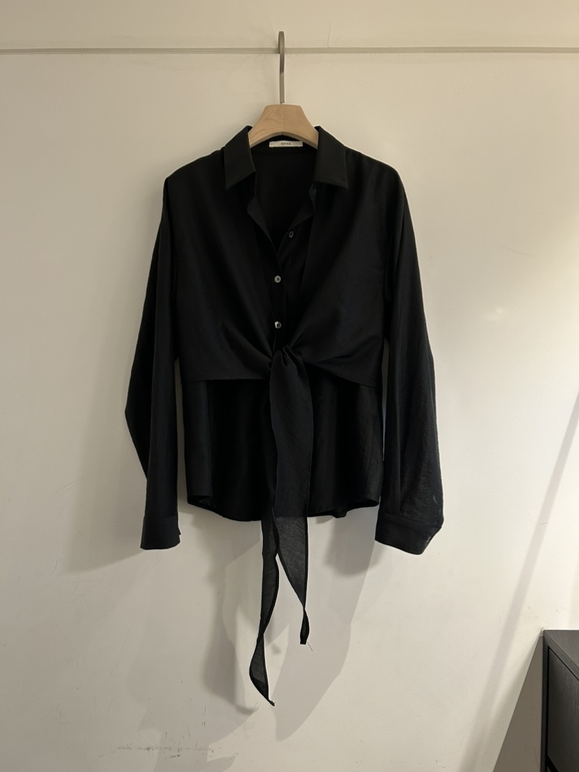 NOTICE韓國東大門直郵女裝新品26春夏人氣襯衫蕾絲衫系帶NOTICE襯衫/蕾絲衫圖色3