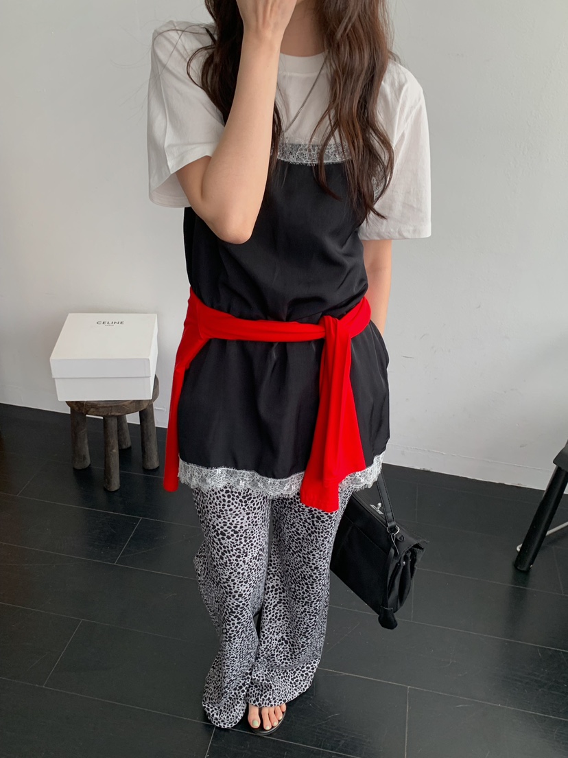 CAMEL-P韓國東大門代購女裝新款人氣吊帶背心蕾絲緞面Came_l 家吊帶/背心