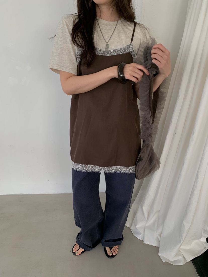 CAMEL-P韓國東大門代購女裝新款人氣吊帶背心蕾絲緞面Came_l 家吊帶/背心