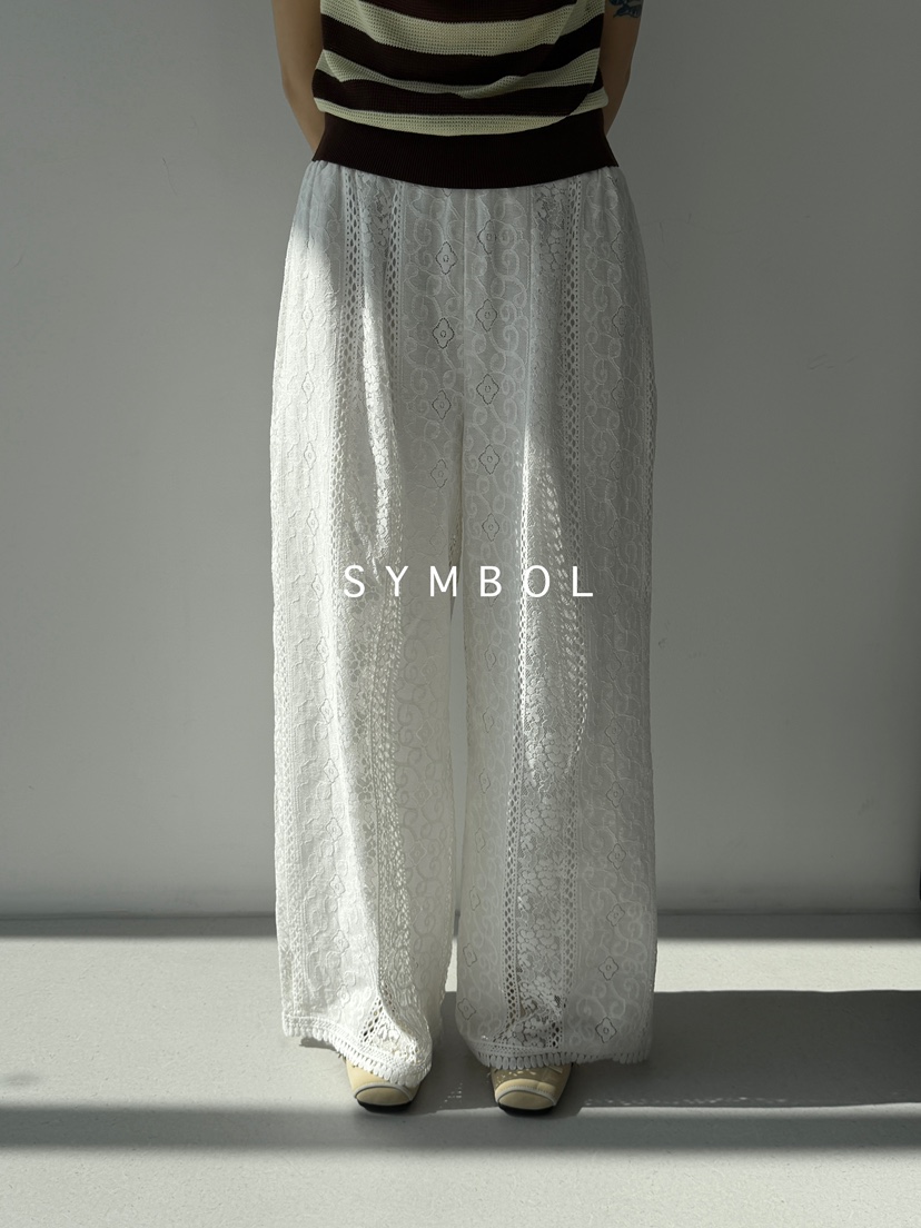 SYMBOL韓國直郵女士新款時尚推薦休閑職業26春夏休閑褲刺繡SYMBOL休閑褲