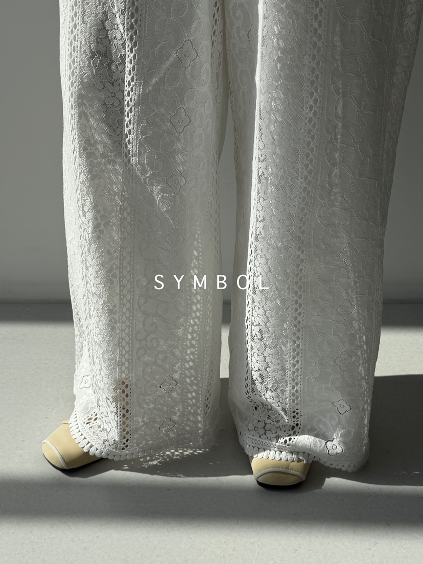 SYMBOL韓國直郵女士新款時尚推薦休閑職業26春夏休閑褲刺繡SYMBOL休閑褲