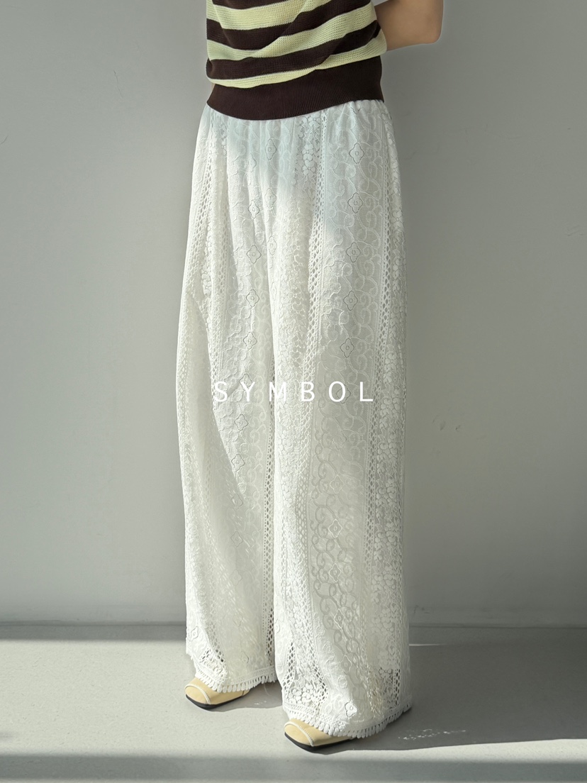 SYMBOL韓國直郵女士新款時尚推薦休閑職業26春夏休閑褲刺繡SYMBOL休閑褲