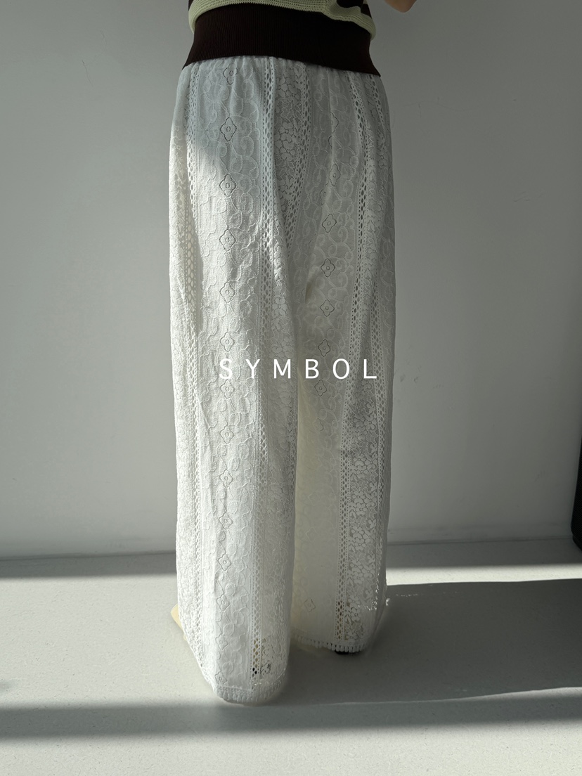 SYMBOL韓國直郵女士新款時尚推薦休閑職業26春夏休閑褲刺繡SYMBOL休閑褲