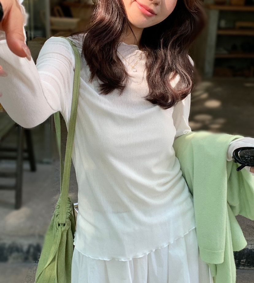 OLA韓國代購女裝新款時尚26春夏熱賣職業休閑推薦長袖T恤mellor/OLA長袖T恤