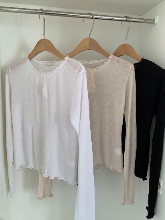 KOMOREBI韓國代購女裝新款休閑職業熱賣推薦26春夏長袖T恤KOMOREBI長袖T恤圖色3左三色