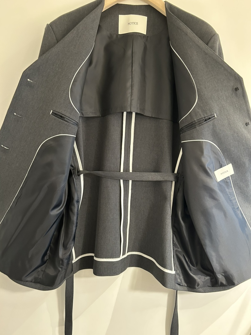 NOTICE韓國直郵女士新品熱賣職業時尚26春夏夾克含腰繩腰帶NOTICE夾克