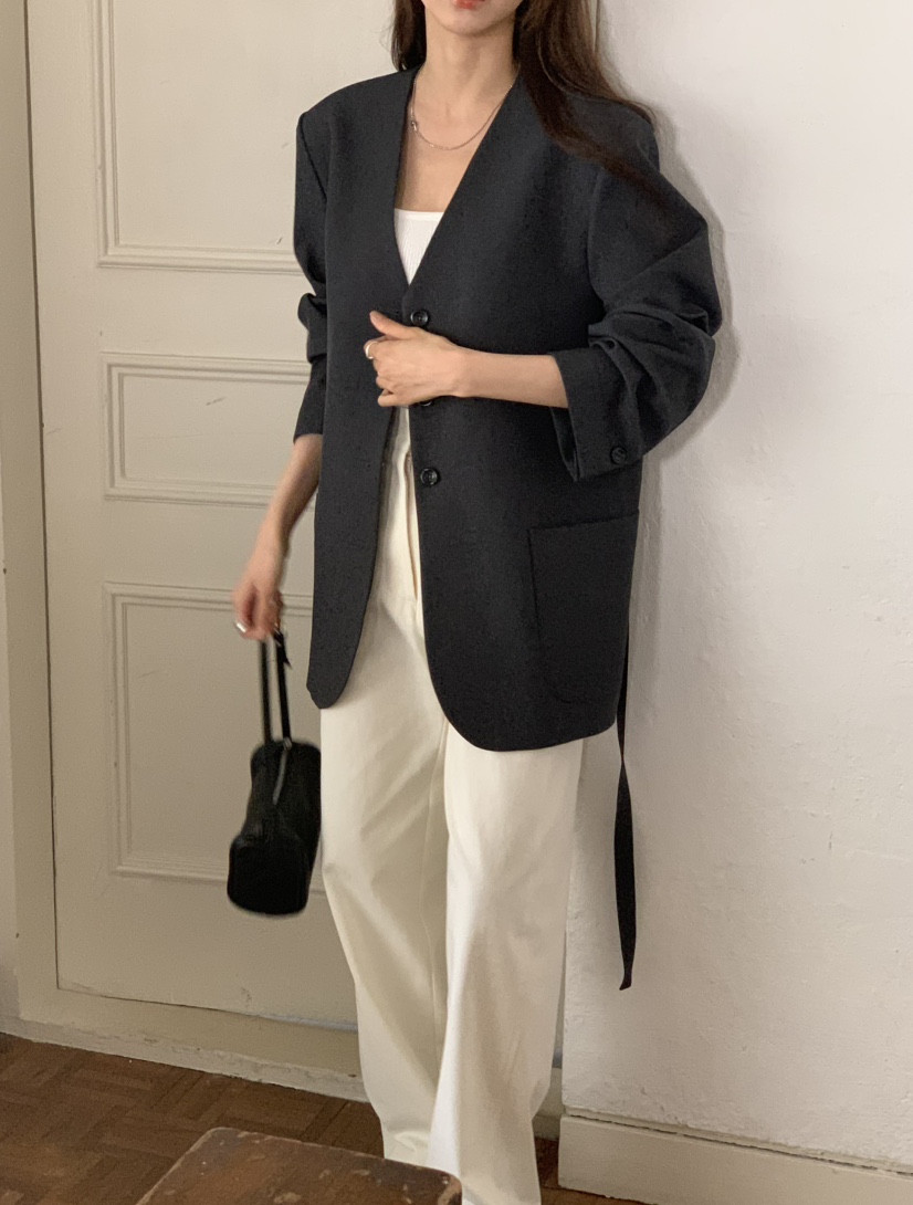 NOTICE韓國直郵女士新品熱賣職業時尚26春夏夾克含腰繩腰帶NOTICE夾克