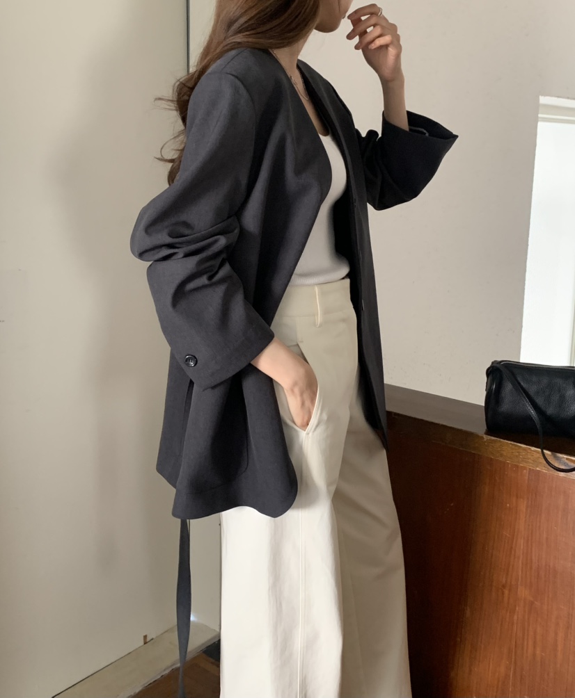 NOTICE韓國直郵女士新品熱賣職業時尚26春夏夾克含腰繩腰帶NOTICE夾克