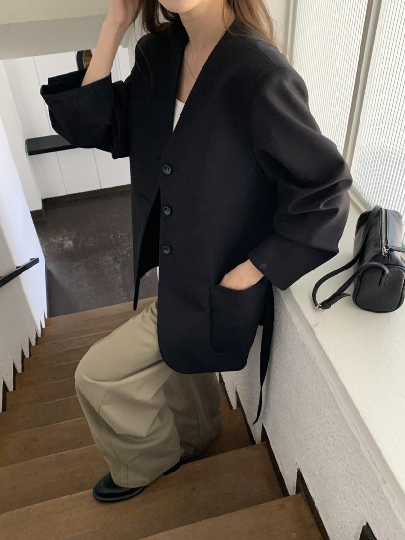 NOTICE韓國直郵女士新品熱賣職業時尚26春夏夾克含腰繩腰帶NOTICE夾克