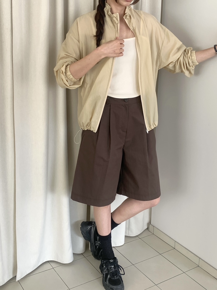 WOOD韓國代購女裝新品時尚推薦休閑熱賣人氣職業26春夏短褲棉WOOD短褲