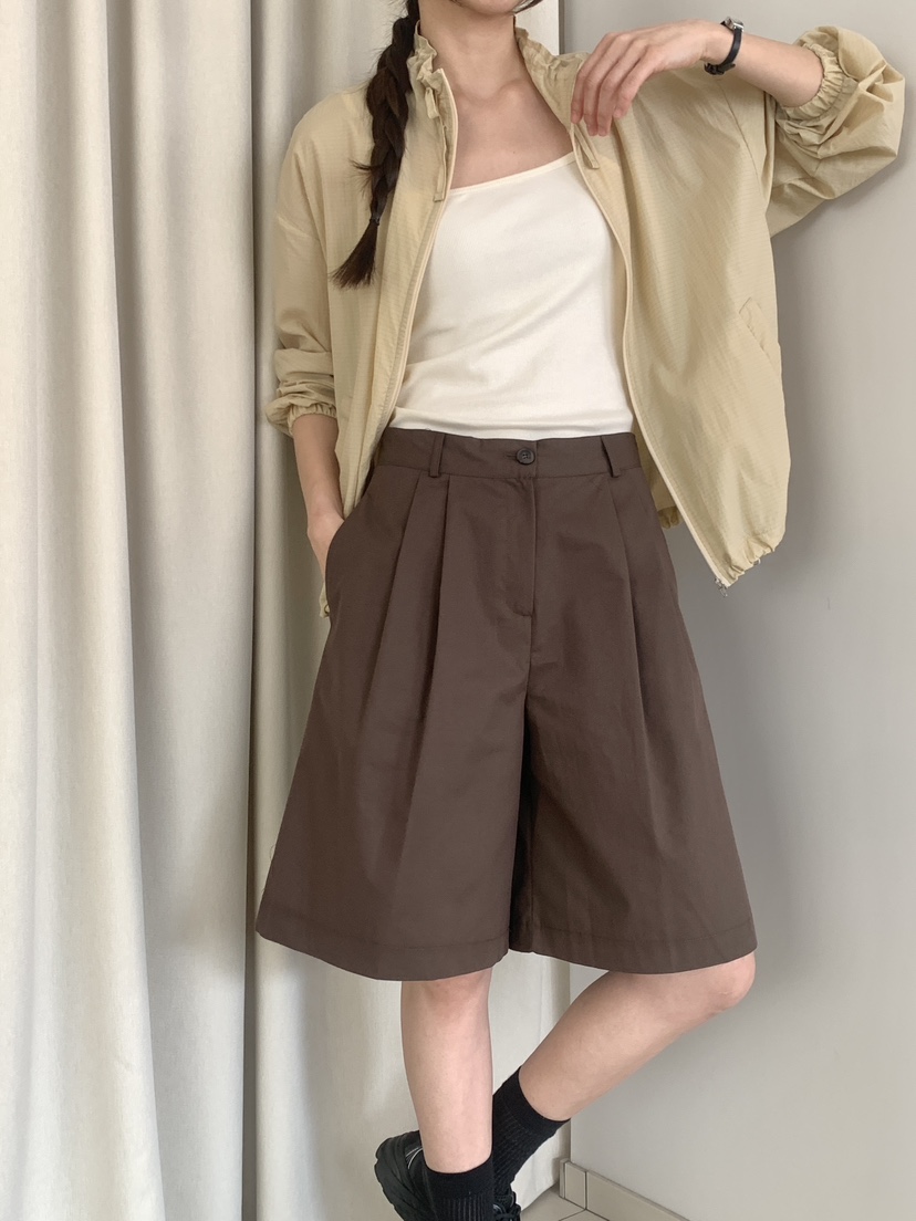 WOOD韓國代購女裝新品時尚推薦休閑熱賣人氣職業26春夏短褲棉WOOD短褲