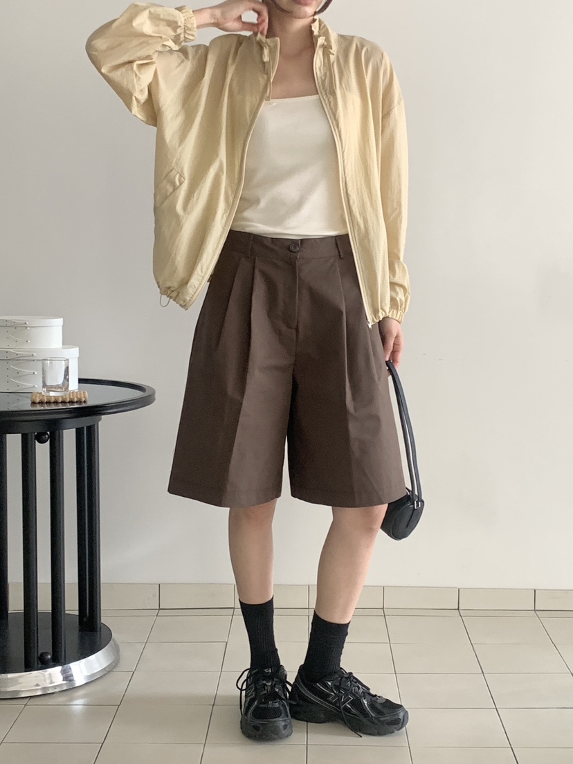 WOOD韓國代購女裝新品時尚推薦休閑熱賣人氣職業26春夏短褲棉WOOD短褲