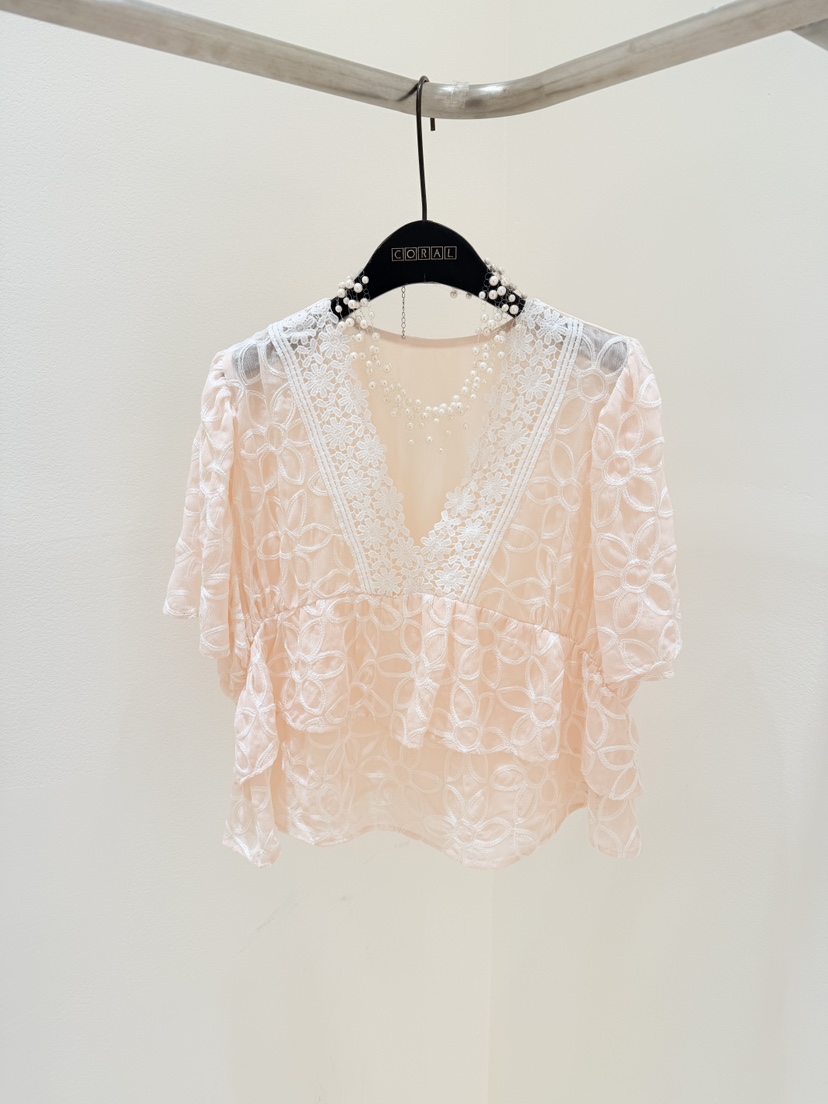 CORAL韓國直郵女裝新品熱賣26春夏人氣時尚推薦襯衫蕾絲衫CORAL襯衫/蕾絲衫圖色1