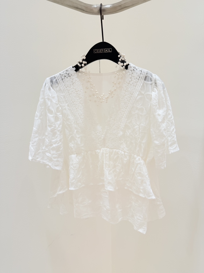 CORAL韓國直郵女裝新品熱賣26春夏人氣時尚推薦襯衫蕾絲衫CORAL襯衫/蕾絲衫圖色2