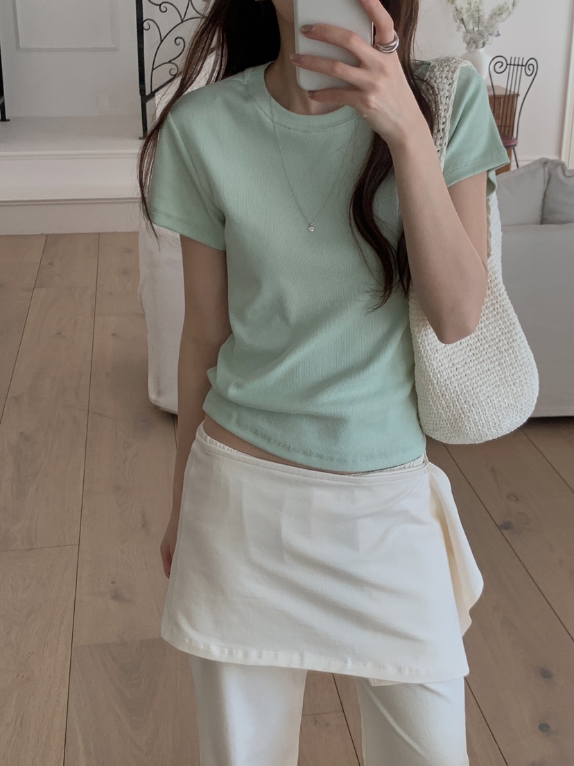 FORMSTUDIO/ATELIENNE韓國直郵實拍女裝新品推薦T恤羅紋FORMSTUDIO/ATELIENNET恤