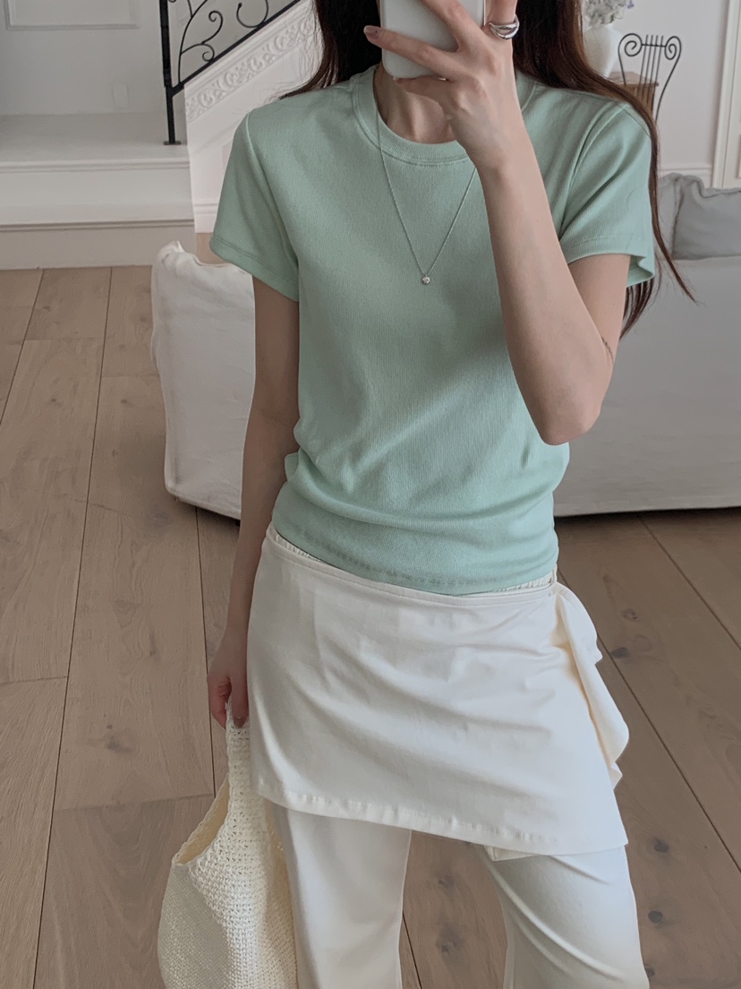 FORMSTUDIO/ATELIENNE韓國直郵實拍女裝新品推薦T恤羅紋FORMSTUDIO/ATELIENNET恤