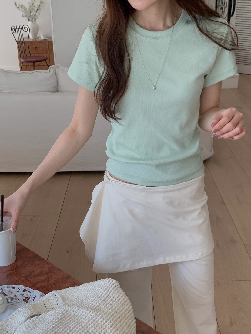 FORMSTUDIO/ATELIENNE韓國直郵實拍女裝新品推薦T恤羅紋FORMSTUDIO/ATELIENNET恤圖色2