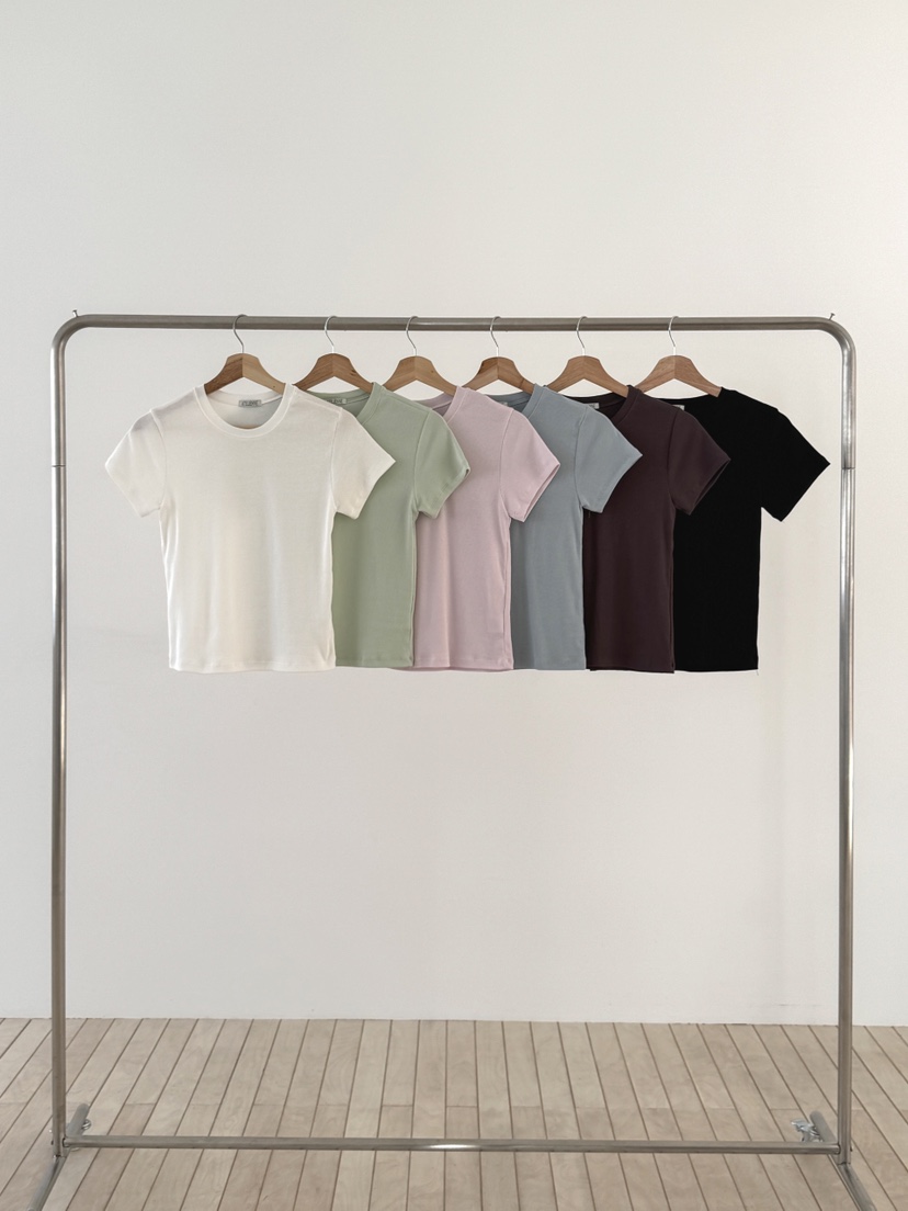 FORMSTUDIO/ATELIENNE韓國直郵實拍女裝新品推薦T恤羅紋FORMSTUDIO/ATELIENNET恤圖色4左四色