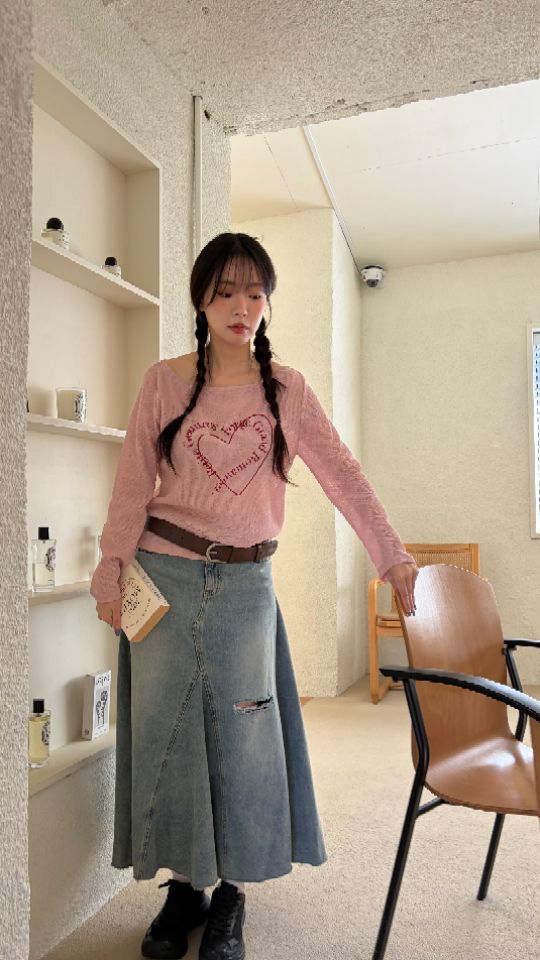 HEY/TO SEWING韓國代購女裝新品熱賣長袖T恤不含腰帶透明BY HEY/TO SEWING長袖T恤