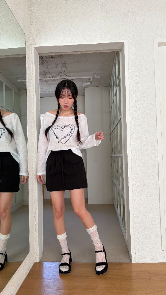 HEY/TO SEWING韓國代購女裝新品熱賣長袖T恤不含腰帶透明BY HEY/TO SEWING長袖T恤