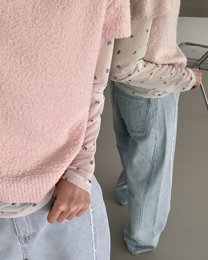 HOWDY韓國直郵女士新款時尚真品休閑26春夏針織衫不含內搭毛圈HOWDY針織衫