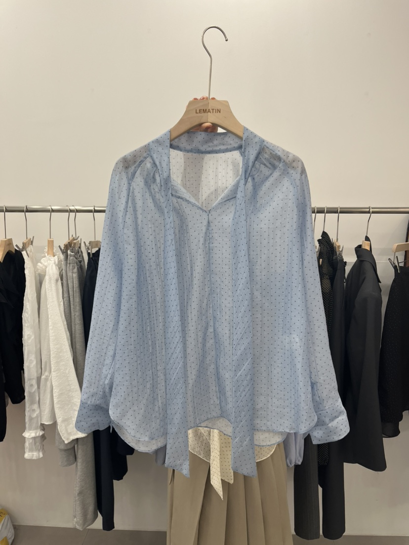 LEMATIN韓國直郵女士新品26春夏休閑真品推薦熱賣襯衫蕾絲衫LEMATIN襯衫/蕾絲衫圖色2