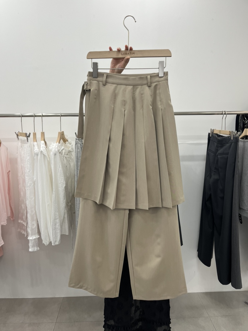 LEMATIN東大門代購女士新款時尚休閑推薦真品26春夏裙褲褶皺LEMATIN裙褲圖色2