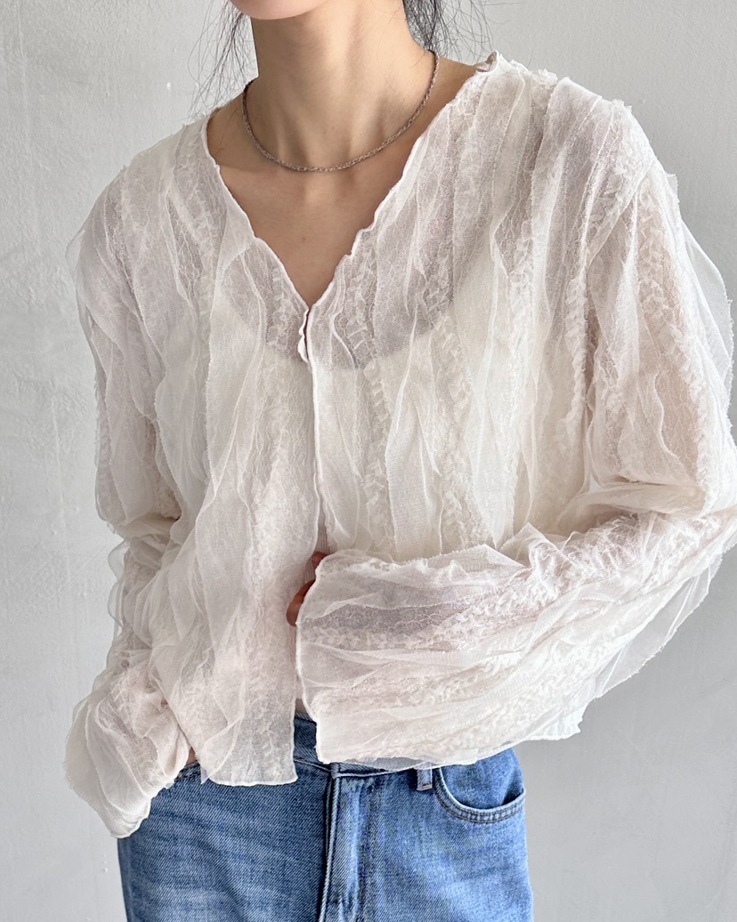 HOWDY韓國直郵女士新品推薦熱賣真品休閑襯衫蕾絲衫不含內搭HOWDY襯衫/蕾絲衫圖色1