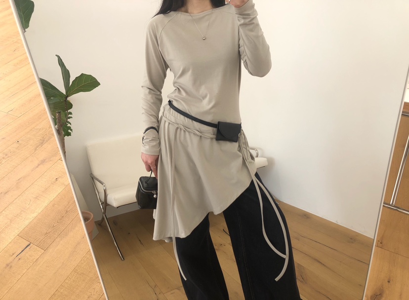 MELTED-P韓國直郵女裝新品休閑熱賣26春夏真品連衣裙含腰繩MELTED-P連衣裙